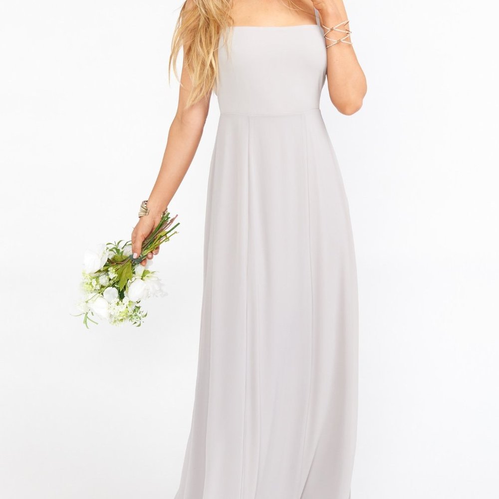 Show Me Your Mumu Lauren Tie Maxi Dress Dove Grey